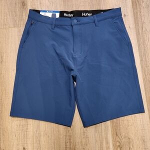 Hurley Men’s Hybrid Shorts Size 36 Blue Stretch Golf Surf Casual 9.75” Inseam